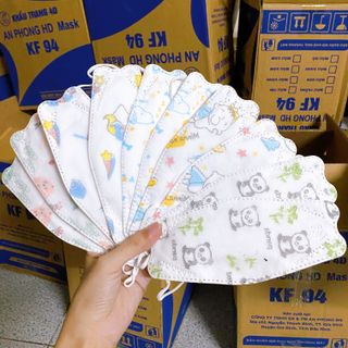 Khẩu trang KF94 4D Hàn Quốc trẻ em dày dặn, ôm sát mặt, 1 thùng 300 cái