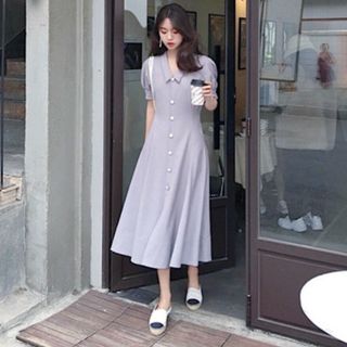 ĐẦM SƠ MI NÚT TRẮNG 3 MÀU
