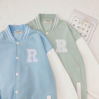 Áo khoác bomber logo R nỉ bông mềm mịn form dưới 68kg