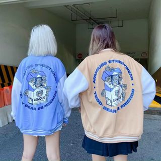 Áo khoác bomber nỉ bông mềm mịn form dưới 68kg
