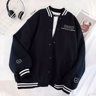 Áo khoác bomber chất nỉ bông mềm mịn