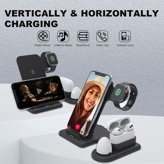 Sạc Nhanh Không Dây Đa Năng Độc Đáo 4in1 WCT-S4 Chuẩn Qi Có In Logo Theo Yêu Cầu - Bảo hành 6 tháng