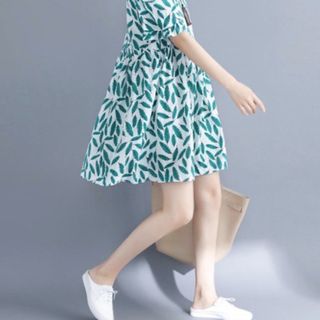 ĐẦM BABYDOLL KHOÉT VAI XANH LÁ