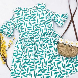ĐẦM BABYDOLL KHOÉT VAI XANH LÁ