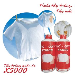 Tẩy trắng quần áo, tẩy nấm mốc quần áo Vic oxy X5000, nước tẩy trắng quần áo, vết ố quần áo đa năng thần thánh giá sỉ