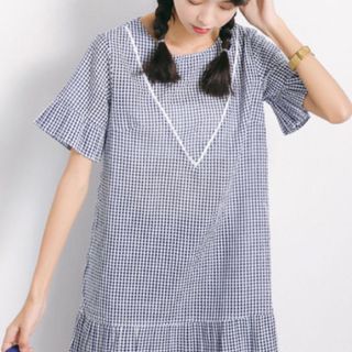 ĐẦM CARO CỔ V HAI MÀU