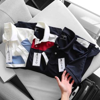 ÁO POLO HOKO PHỐI MÀU CAO CẤP CÁ SẤU COTTON MAY ĐẸP
