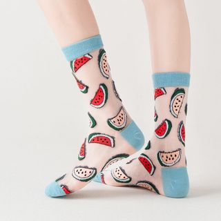 Combo 5 Đôi Vớ Ren Cổ Cao Hình Trái Cây