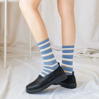 Combo 5 Đôi Vớ Cao Cổ Mẫu Sọc Chất liệu