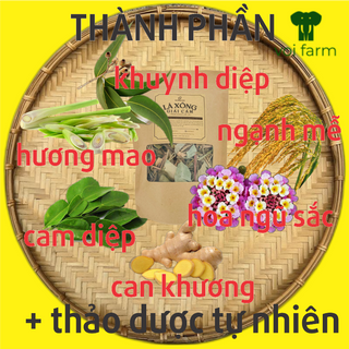Lá xông giải cảm The Moshav Farm sấy lạnh Túi 90g – Xông Sau Sinh và Em bé