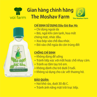 Dầu Gió Bạc Hà The Moshav Farm- gia truyền hộp 2 chai 7ml - thơm ấm