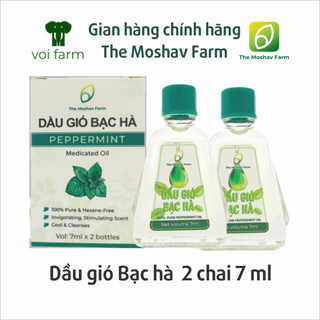 Dầu Gió Bạc Hà The Moshav Farm- gia truyền hộp 2 chai 7ml - thơm ấm