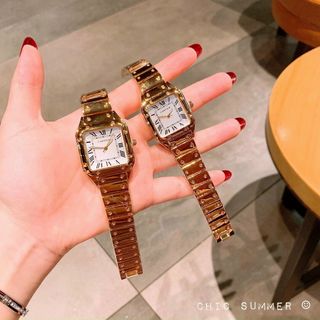 ĐỒNG HỒ CARTlER COUPLE VUÔNG SIÊU HOT