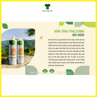 Sữa Tắm Thú Cưng The Moshav Farm - Trị Ve Rận, Ghẻ Lở (Chai Pet 500ml)
