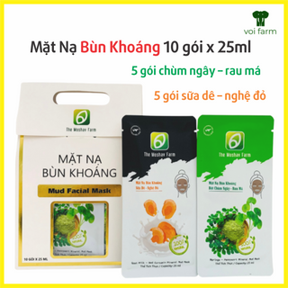 Mặt Nạ Bùn Khoáng The Moshav Farm 10 gói x 25ml hữu cơ – chùm ngây rau má và sữa dê nghệ đỏ