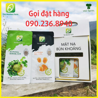Mặt Nạ Bùn Khoáng The Moshav Farm 10 gói x 25ml hữu cơ – chùm ngây rau má và sữa dê nghệ đỏ