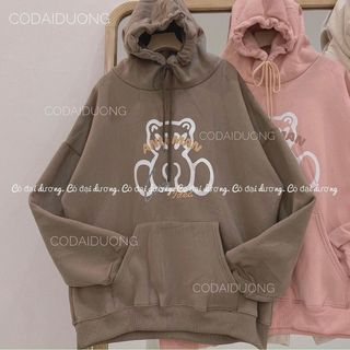 Áo hoodie chống nắng Gấu nỉ ngoại mềm mịn nón 2 lớp trẻ trung, năng động