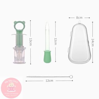 Bộ 3 Dụng Cụ Ống Bơm Xilanh Cho Bé Uống Thuốc, Sữa, Nước Hoa Quả Đầu Silicon Mềm