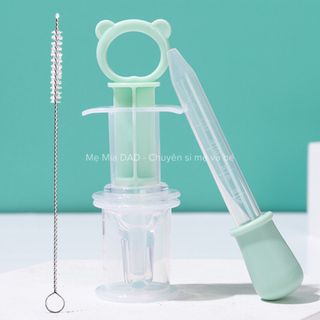 Bộ 3 Dụng Cụ Ống Bơm Xilanh Cho Bé Uống Thuốc, Sữa, Nước Hoa Quả Đầu Silicon Mềm