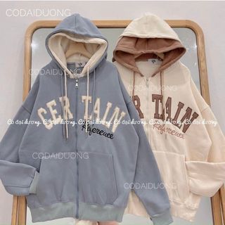 Áo hoodie chống nắng Cer Tain nỉ ngoại mềm mịn nón 2 lớp trẻ trung, năng động