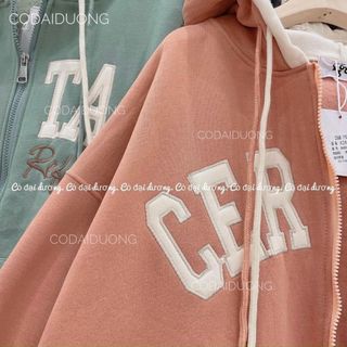 Áo hoodie chống nắng Cer Tain nỉ ngoại mềm mịn nón 2 lớp trẻ trung, năng động