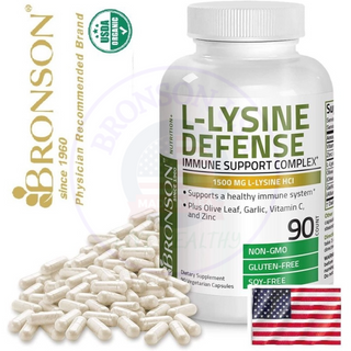 Organic Vitamin L - Lysine Defense 1500mg - 90 viên Mỹ - Ngừa mụn, viêm da, tăng sức đề kháng