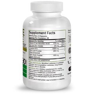 Organic Vitamin L - Lysine Defense 1500mg - 90 viên Mỹ - Ngừa mụn, viêm da, tăng sức đề kháng