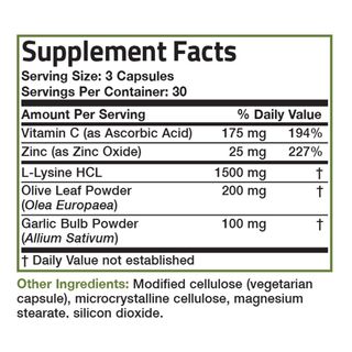 Organic Vitamin L - Lysine Defense 1500mg - 90 viên Mỹ - Ngừa mụn, viêm da, tăng sức đề kháng