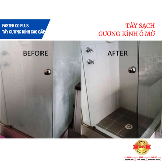 Nước Tẩy Cặn Canxi, Nấm Mốc Bám Cặn Ố Mờ Trên Kính Gương Nhà Tắm Faster CG Plus 350ml