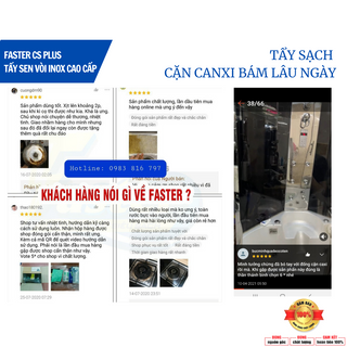 Nước tẩy cặn canxi bám trên sen vòi, chậu rửa Inox Faster CS Plus 350ml