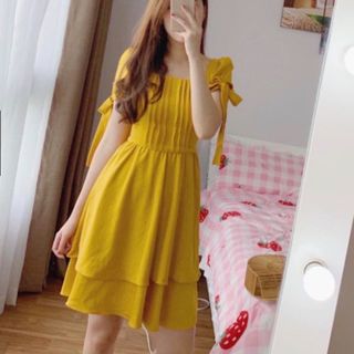 ĐẦM VÀNG TẦNG TAY NƠ