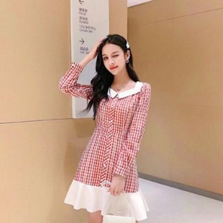 ĐẦM CARO ĐỎ PHỐI TRẮNG