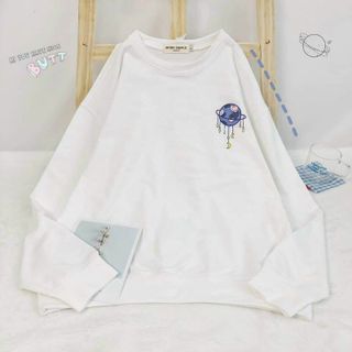 Áo sweater in trái đất chất nỉ bông mềm mịn form 68kg