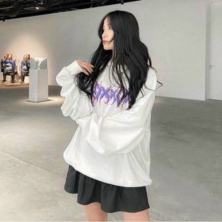 Áo sweater in chữ chất nỉ bông mềm mịn form 68kg