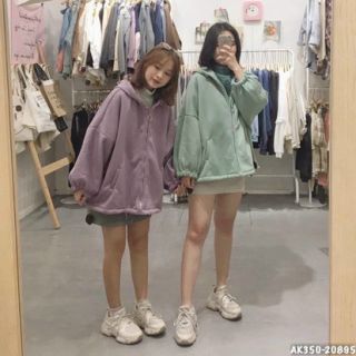 Áo khoác có nón tay phồng cánh dơi chất nỉ bông mềm mịn form 68kg