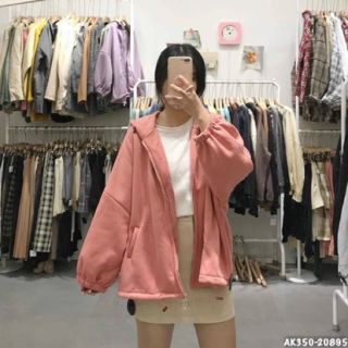 Áo khoác có nón tay phồng cánh dơi chất nỉ bông mềm mịn form 68kg