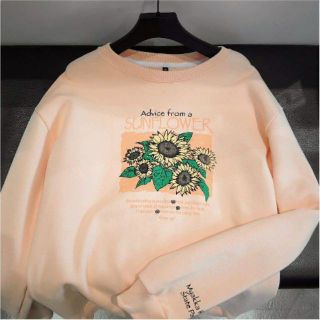 Áo sweater in sun flower chất nỉ bông mềm mịn form 68kg