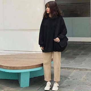 Áo sweater trơn chất poly