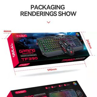 COMBO KB + MOUSE T-Wolf TF 390 Usb game Led 7 màu - BH 12 tháng
