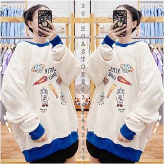 Áo sweater in outer space chất nỉ bông mềm mịn form 68kg