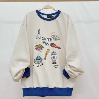 Áo sweater in outer space chất nỉ bông mềm mịn form 68kg