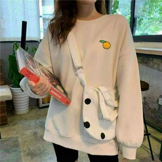 Áo sweater in trái cây chất nỉ bông mềm mịn form 68kg