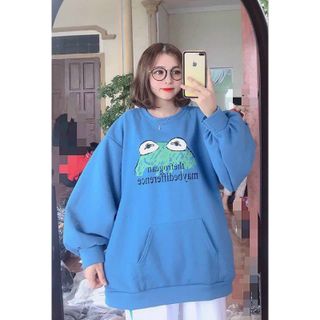 Áo sweater in ếch chất nỉ bông mềm mịn form 68kg