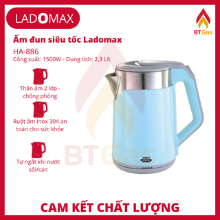 Bình đun siêu tốc, ấm siêu tốc Inox 2 lớp chống phỏng đun nước siêu nhanh Ladomax HA-886 2.3L giá sỉ