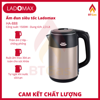 Bình đun siêu tốc, ấm siêu tốc đun nước siêu nhanh Inox 2 lớp chống phỏng Ladomax HA-888 2.5L giá sỉ