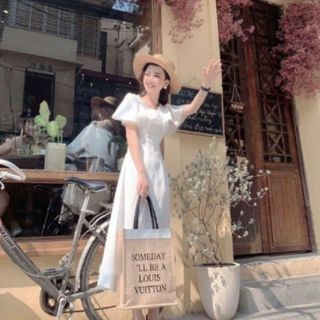 ĐẦM CỔ V VIỀN REN 2 MÀU