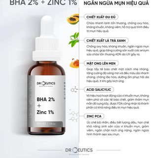 Serum Mụn BHA 2% + ZINC 1% 30ml DrCeutics giá sỉ