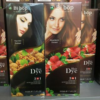 Dầu gội Thảo dược nhuộm phủ bạc BIBOP 500ml màu đen