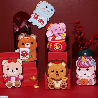 bao lixi 2022 3 chiều siêu xinh - set 6cai
