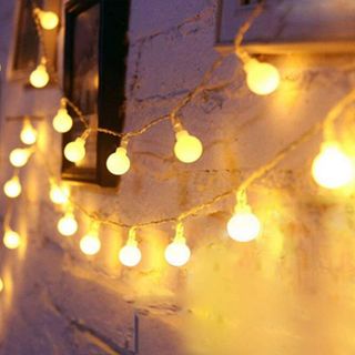 Đèn led trang trí phòng ngủ CHERRY BALL dài 5m 50 bóng đầu cắm 2 chế độ nhấp nháy màu vàng ấm xinh xắn